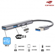 Hub USB 3.0 com 4 Portas HU-330SI C3 Tech